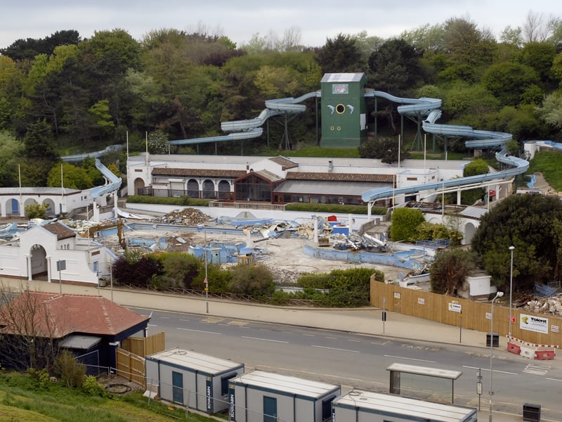 The old Atlantis water park in Scarborough is demolished in 2007 to make way for The Sands development