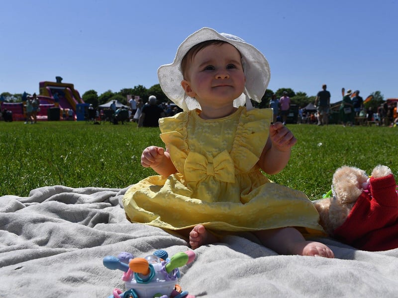 Ten-month-old Remi Stephenson at the food festival.