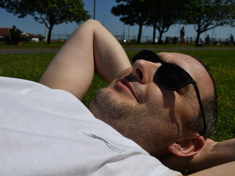 Colin Williams took the opportunity to relax in the sun at Bents Park.