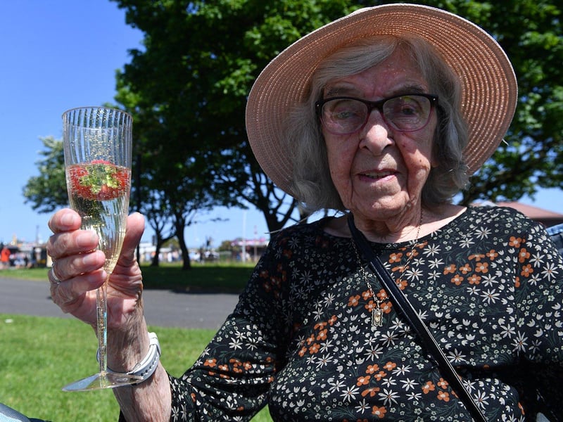 Maureen, a great-grandmother, was enjoying a bit of fizz on bank holiday Monday.