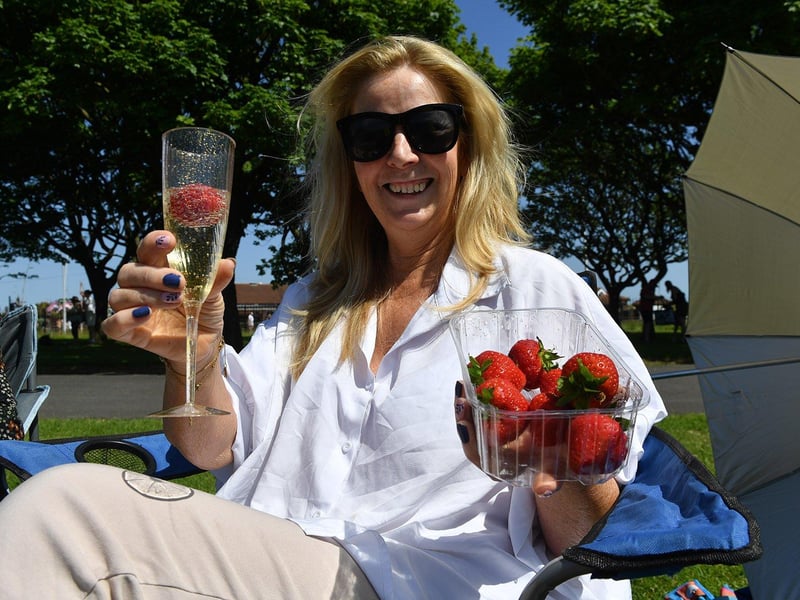 Anne Marshall certainly enjoyed her afternoon in the sun.