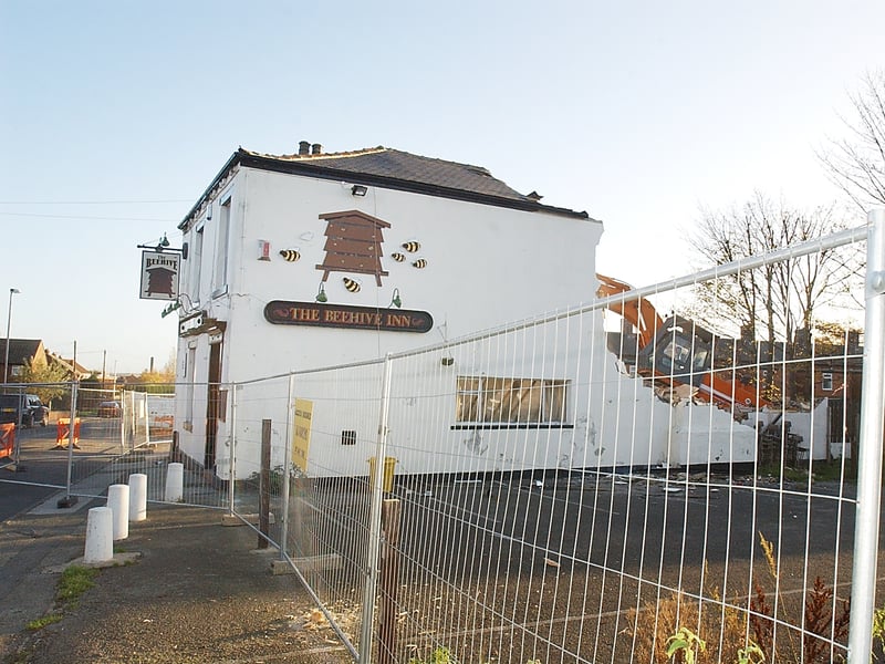The Beehive Inn, Gawthorpe, is demolished in 2006