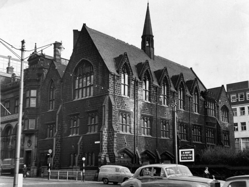 Priestley Hall, on Park Row, Leeds, in January 1965, before it was demolished to make way for a new bank