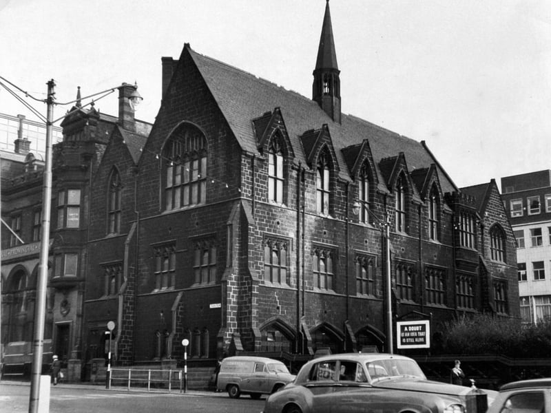 Priestley Hall, on Park Row, Leeds, in January 1965, before it was demolished to make way for a new bank