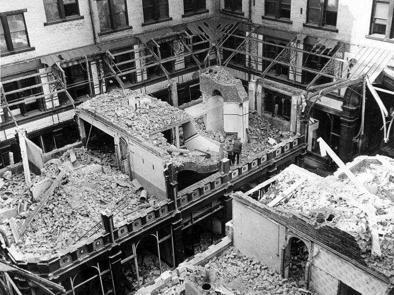 Swan Arcade, Bradford, is demolised in March 1962