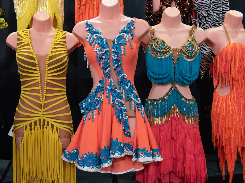 Chinese dress designer Michael Chen has an exhibition inside the Winter Gardens dance festival shopping area, as the Blackpool Dance Festival celebrates 100 years. Photo: Lucinda Herbert