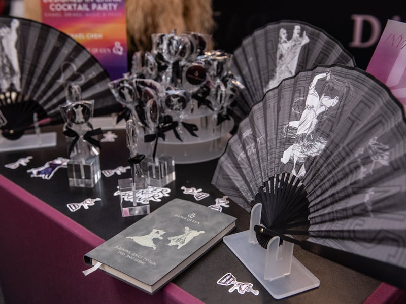 Inside the Winter Gardens dance festival shopping area which has some special exhibitions to mark 100 years. Photo: Lucinda Herbert