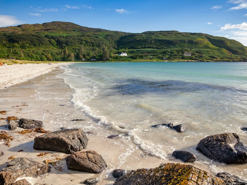 Calgary Bay, on the beautiful iland of Mull, takes fourth spot: One reviewer said: "I wouldn't normally review a beach but this was really special. White sand, turquoise water. Had the place to ourselves for most of our walk. Easy, free parking. Dog loved it!" 