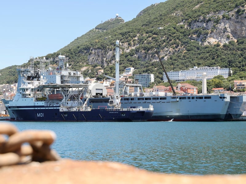 RFA Lyme Bay and HMS Stirling Castle in Gibraltar.