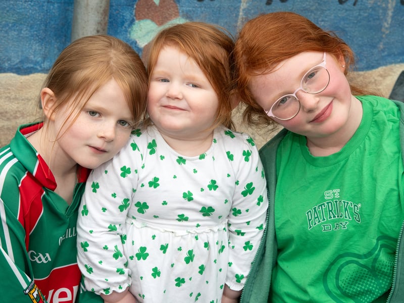 Sisters Sienna, Saffia and Indianna at Cultural Diversity Day at Castlebar Primary School. 