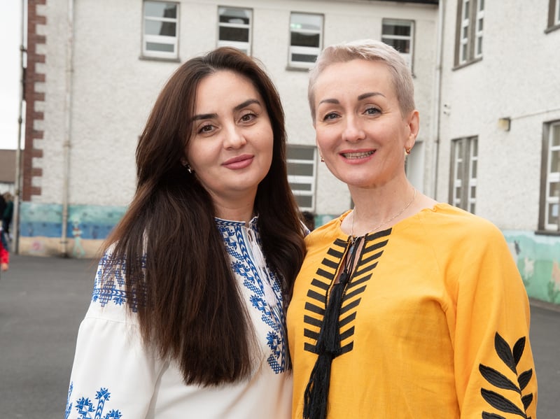 Lenara Muzrgaba and Natalie Timnova at Cultural Diversity Day at Castlebar Primary School. 