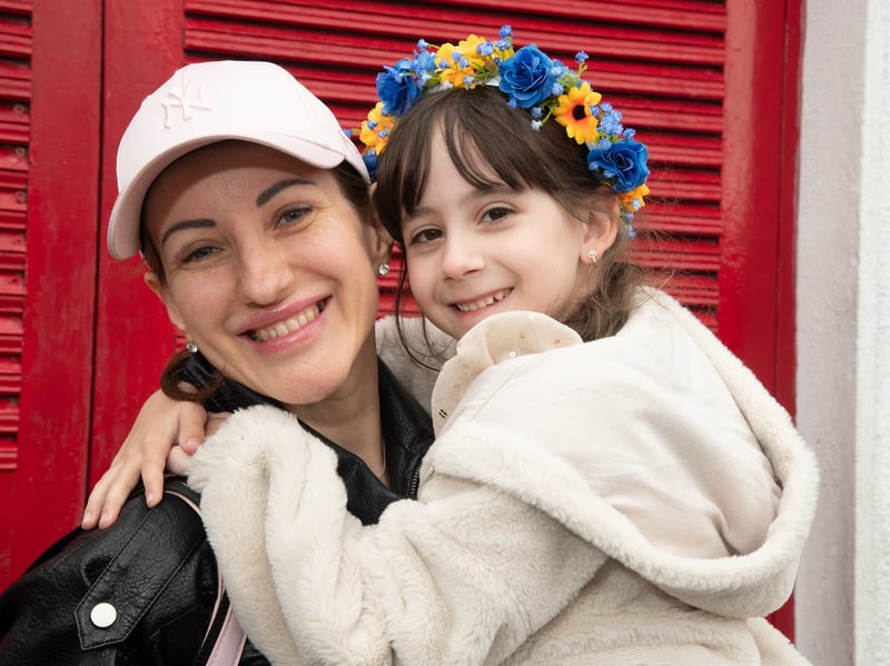 Oksana with her daughter Lisa at Cultural Diversity Day at Castlebar Primary School.