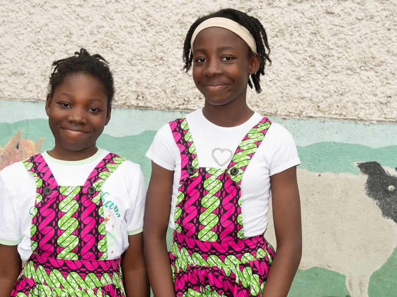 Sisters Ina and  Iris at Cultural Diversity Day at Castlebar Primary School. 