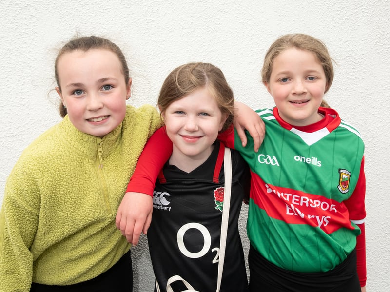 Saoirse, Esther and Emer at Cultural Diversity Day at Castlebar Primary School. 