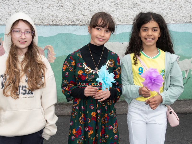 Zofia, Louisa and Yasmin at Cultural Diversity Day at Castlebar Primary School.