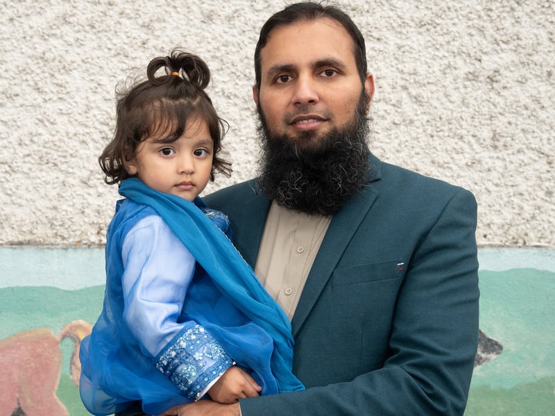 Ashfaq with his daughter Hala at Cultural Diversity Day at Castlebar Primary School.