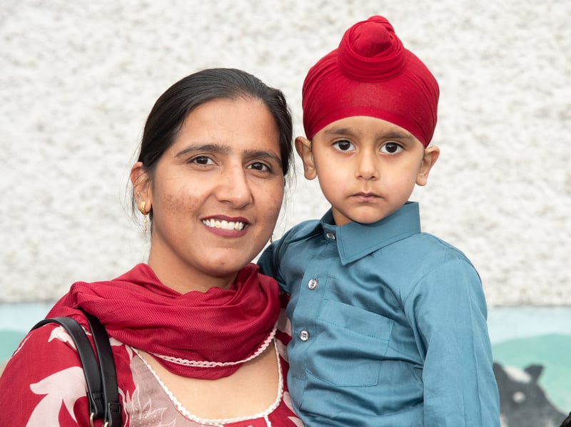 Beerpal with her son Fateh at Cultural Diversity Day at Castlebar Primary School. 