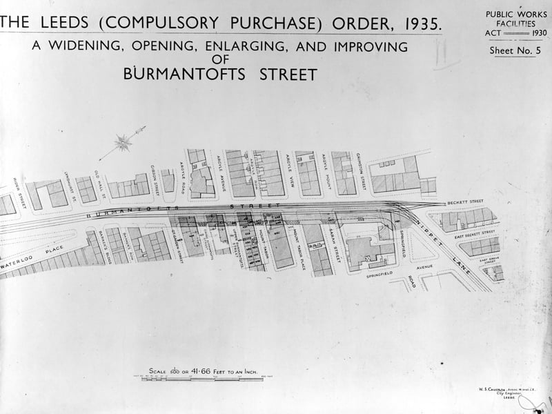 Burmantofts Street Improvement Plan pictured in December 1940. 