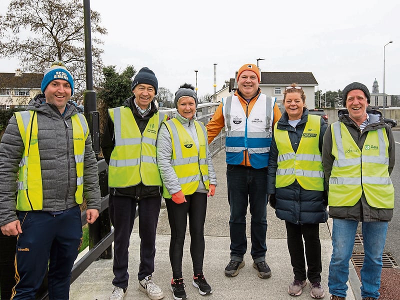 Pictured are the hard working parkrun volunteers Kevin Kane, Tony Sheil, Ann Devlin, Colm McNerney, Maggie Grogan and Paddy Browne who ensure eveything runs smoothly