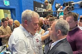 Noel Thomas congratulates Seán Kyne 