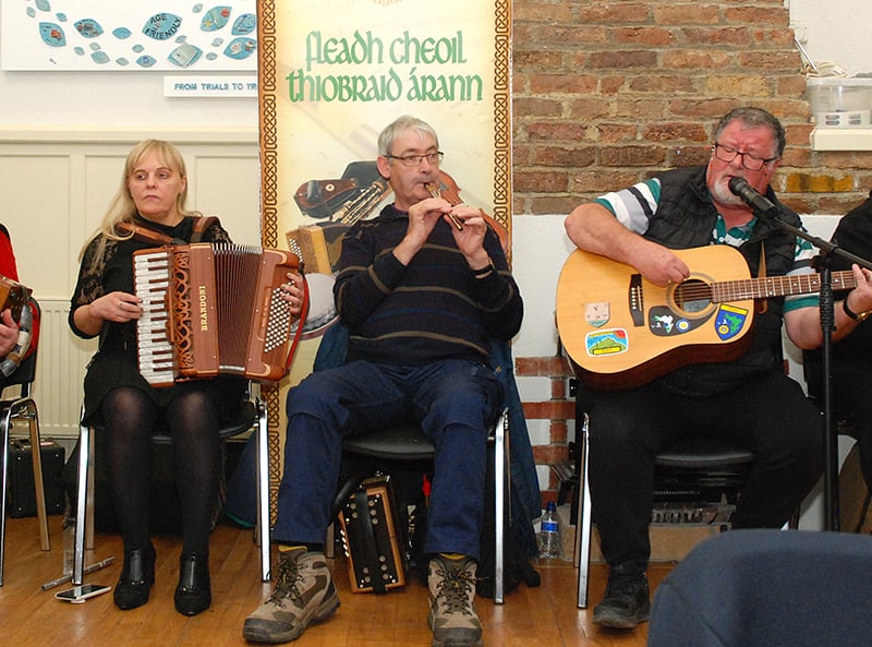 Musicians Mick and Peter Redmond, Teresa Larkin, Michael Thompson and Pascal Ryan