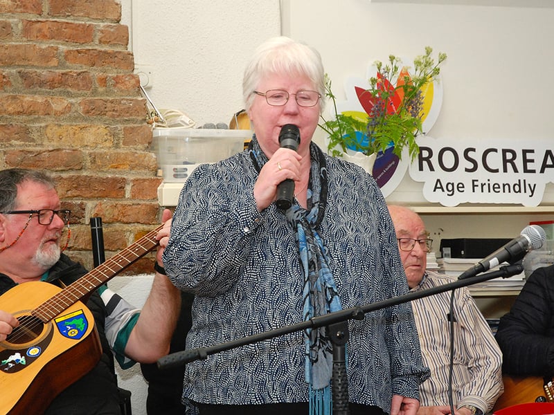 Breda Reynolds from Roscrea is seen here singing ‘Danny Boy’ during the Fleadh celebrations