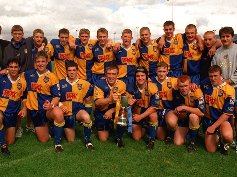 The Leeds RL academy team pictured after winning the championship at Featherstone.