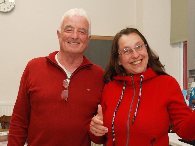 Mick Murphy and Magdala in the kitchen at the Rambling House marking Bealtaine in Roscrea