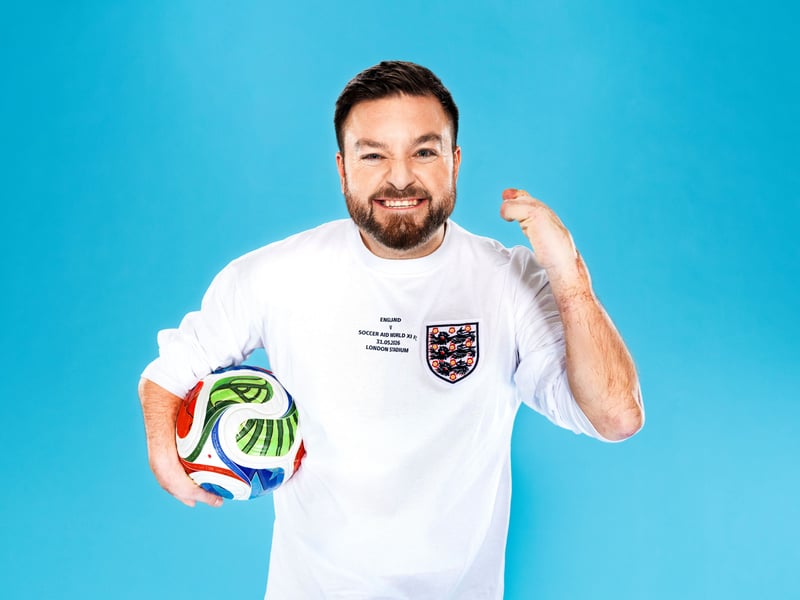 The Last Leg co-host and comedian Alex Brooker will play for England once more during Soccer Aid 2026.