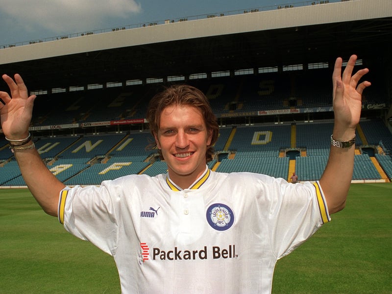 New signing Lee Sharpe pictured at Elland Road.