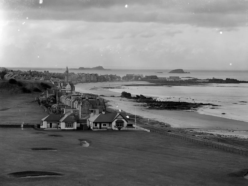 Looking out over the North Berwich beach in March 1954.