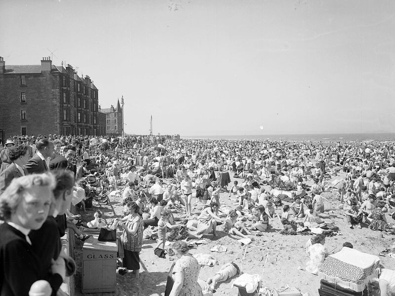 Edinburgh Trades holidaymakers at Portobello Beach in July 1958.