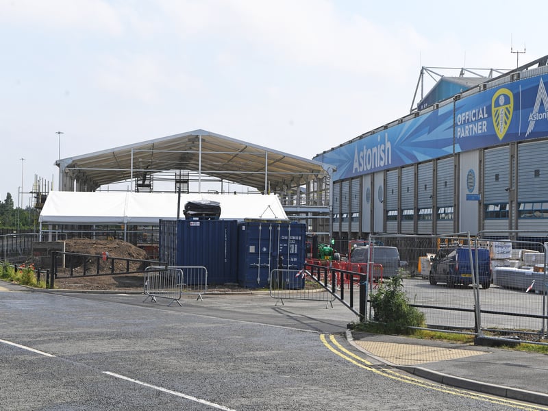 Pictured are the redevelopment works behind the North Stand, which will be expanded.