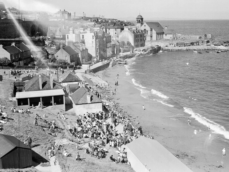 Kinghorn Beach on a sunny day in June 1956.