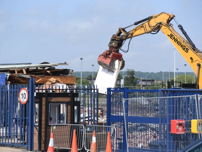 Pictures from the site show that the West Stand ticket office has been in the process of being demolished.