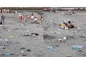 Litter on Salthill beach