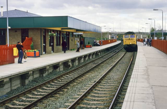 Telford Central railway station on its opening day, 12 May 1986, captures a landmark moment in the town’s modern history as passengers and rail enthusiasts gather to witness the arrival of the first down revamped Cambrian Coast Express from Euston to Aberystwyth. This image, shared by Geoff Cryer of the Telford Railway Society, recalls the return of a celebrated route name last used in 1967, when the original Cambrian Coast Express ceased running as a through service.