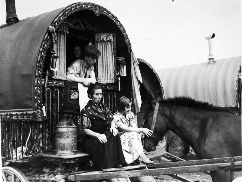 Travellers at Lee Gap Fair in August 1939.