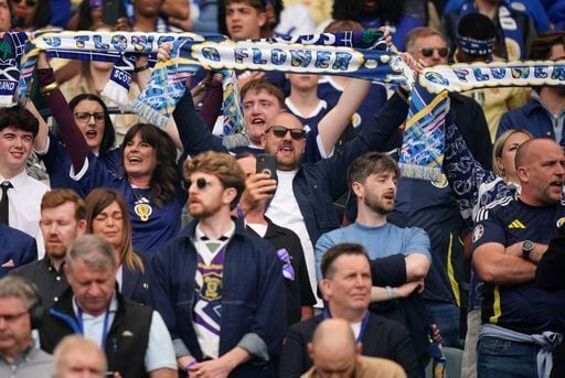 Scotland fans in the stands before the international friendly.