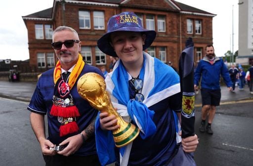 Scotland fans ahead of the game look ahead to this summer's World Cup.