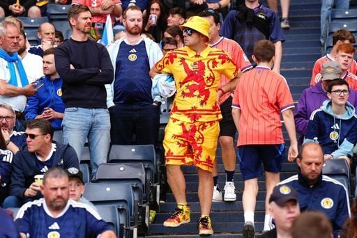 Scotland fans in the stands before an international friendly with Curacao at Hampden.