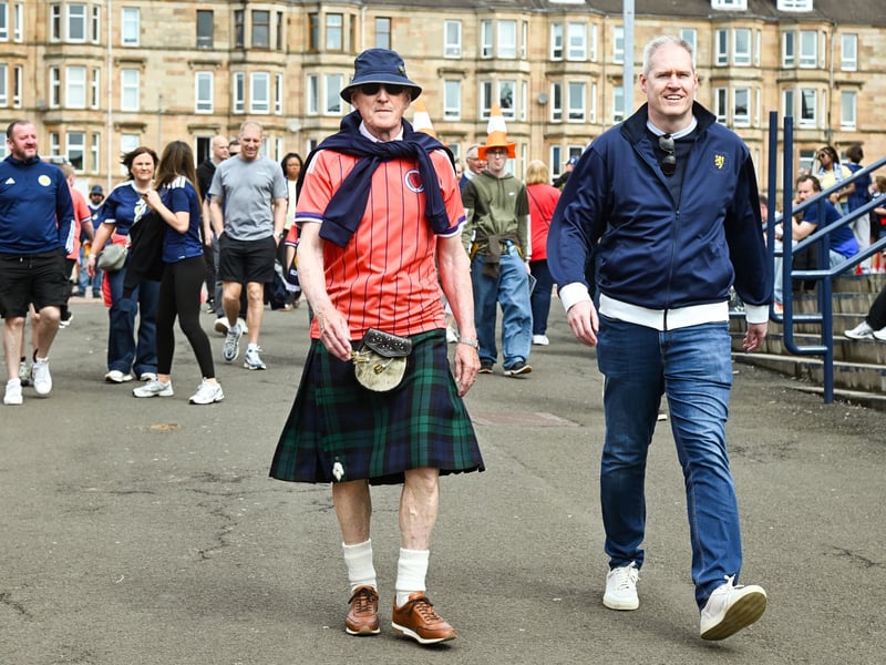 Scotland fans arrive at Hampden ahead of the game vs Curacao.