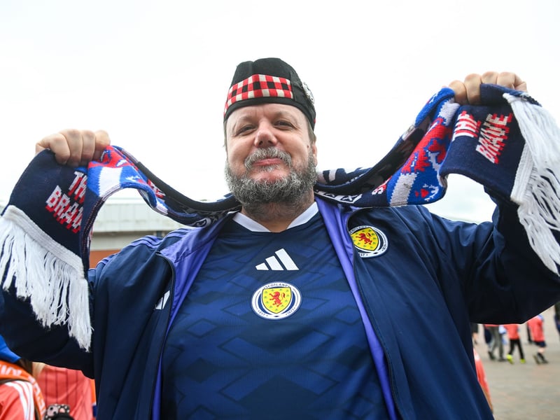 A fully kitted out supporter at Hampden!