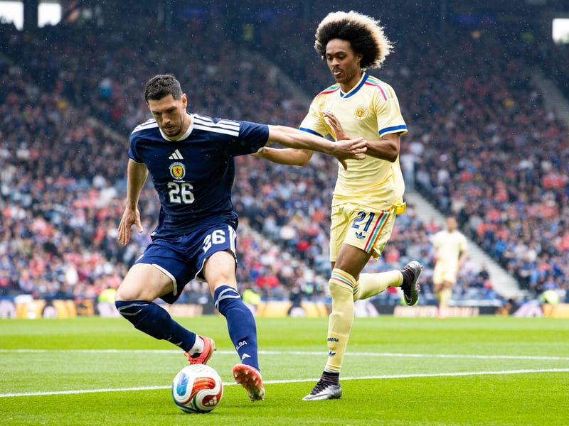 This was his 50th cap for Scotland - a great achievement for the Dinamo Zagreb centre-half. Didn't look entirely convincing next to Souttar. Replaced at the break. 4