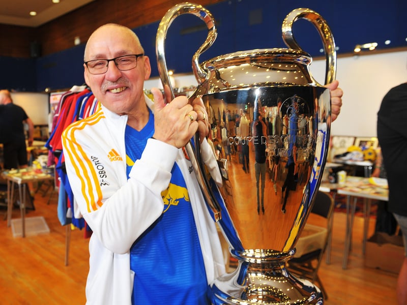 Phil Cresswell from Pudsey holding the European Cup 51 years after Leeds United were robbed from glory in Paris