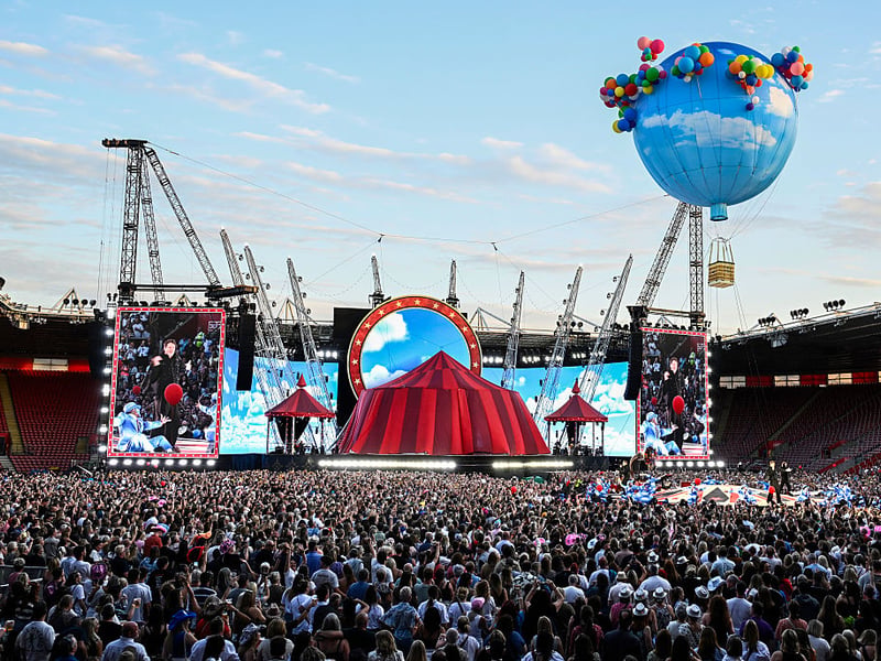 SOUTHAMPTON, ENGLAND - MAY 29: Take That perform live on stage during the "The Circus Live" stadium tour at St Mary's Stadium on May 29, 2026 in Southampton, England. (Photo by Gareth Cattermole/Getty Images for Take That)