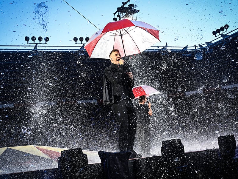 Gary Barlow of Take That performs live on stage during the "The Circus Live" stadium tour at St Mary's Stadium on May 29, 2026 in Southampton, England. (Photo by Gareth Cattermole/Getty Images for Take That)