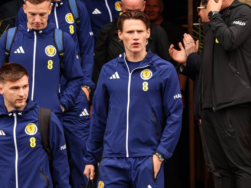 Scott McTominay, who sat out the friendly win over Curacao, departs for Glasgow Airport from Blythswood Square Hotel.