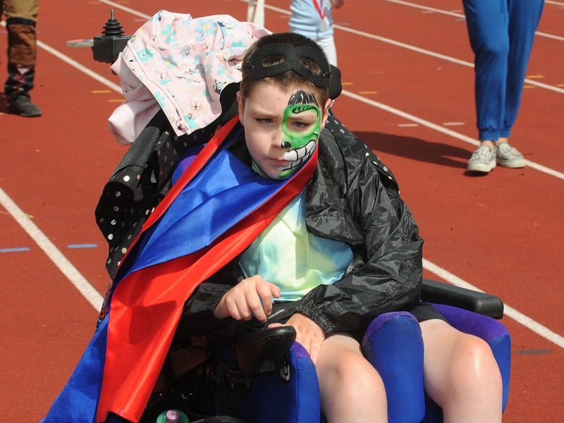 Phoenix, aged 10, finishing the race