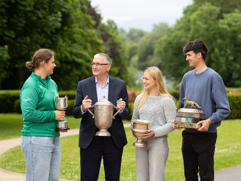 Katryna Pacerinskaite, Jenny Sawyer and Mark Hanrahan with UL President Professor Shane Kilcommins